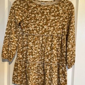 Old Navy Kids Floral Dress - Tan and White